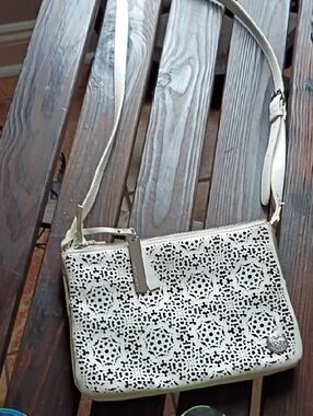 White Laser-Cut Crossbody Bag -